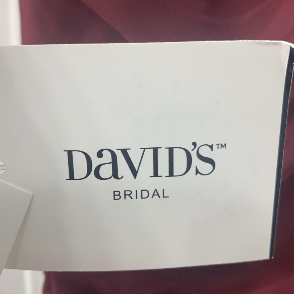 Bridesmaid dress    Short Halter top from David’s  bridal.  Color is WINE - Picture 4 of 6